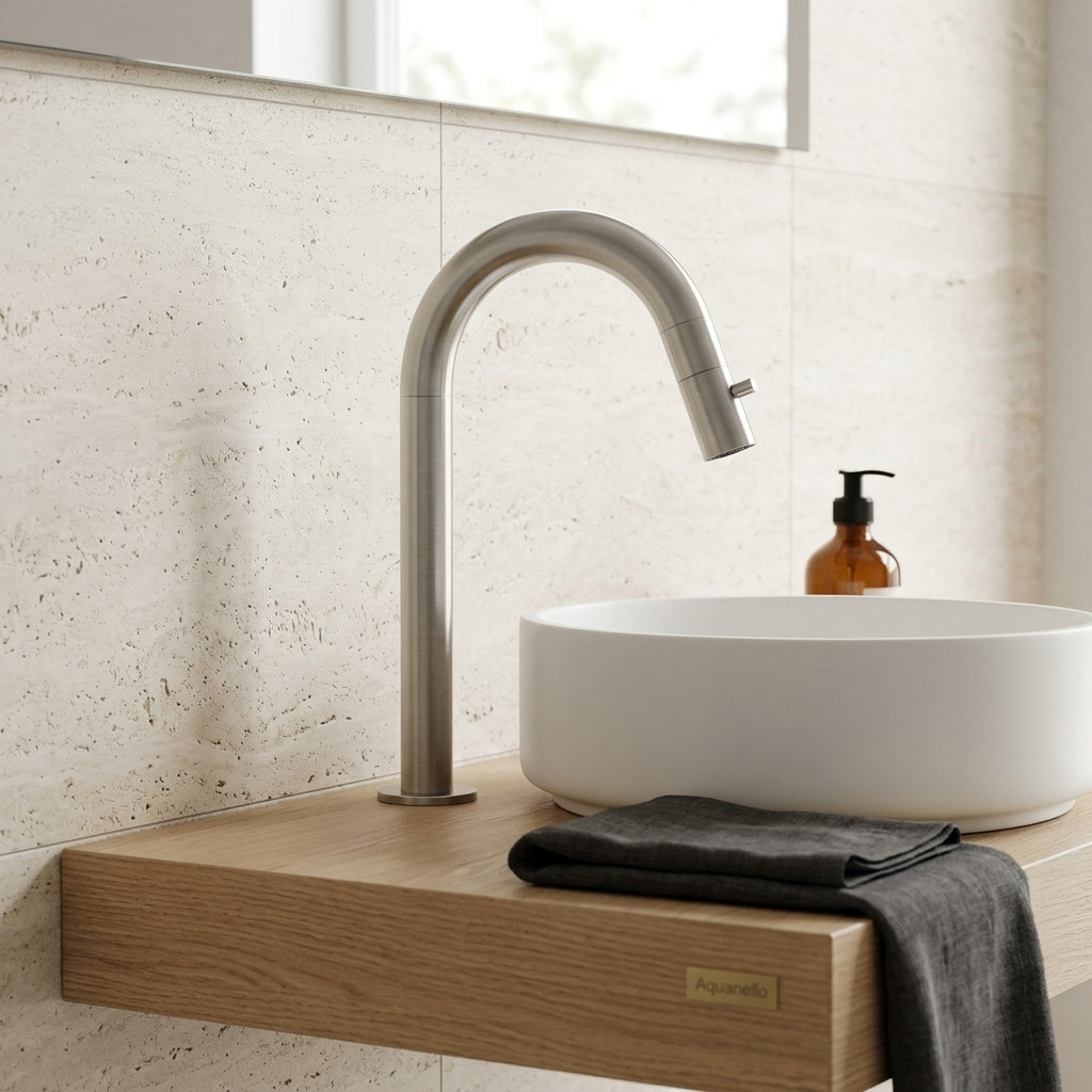 Aquanello Eterna Rubinetto alto per lavabo in acciaio inossidabile per acqua fredda ET4002-02